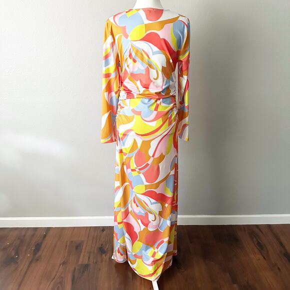 Boston Proper 70s Multicolor Funky Slinky Sequin Maxi Dress Women’s Size Medium - Picture 9 of 15